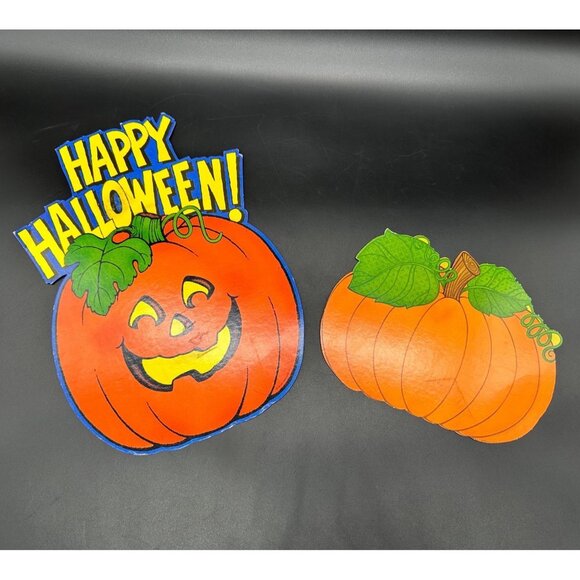 Other - Vintage Halloween Decorations Jack O Lantern Pumpkin 1980s Retro Decor Orange